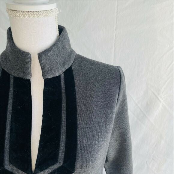 Soft Surroundings Runaway Pullover Sweater Tunic Grey Knit Velvet V Neck Size M - Picture 4 of 8